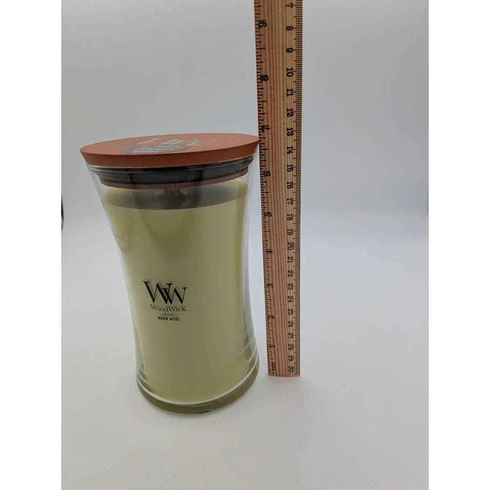 WoodWick Warm Wool Large Jar Candle 21.5 oz wick Technology Crackles as it Burns